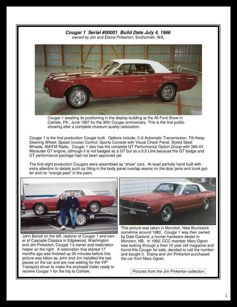 Classic Cougar Community: 1967 Cougar Introduction Program Page 3