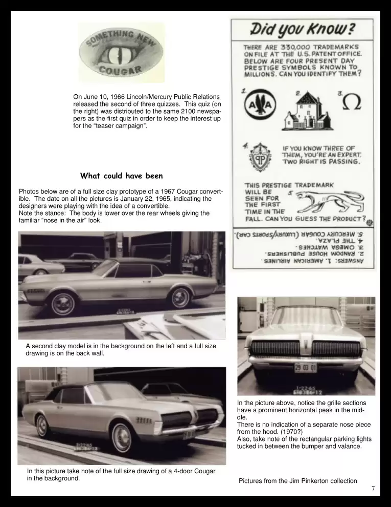 Classic Cougar Community: 1967 Cougar Introduction Program Page 8