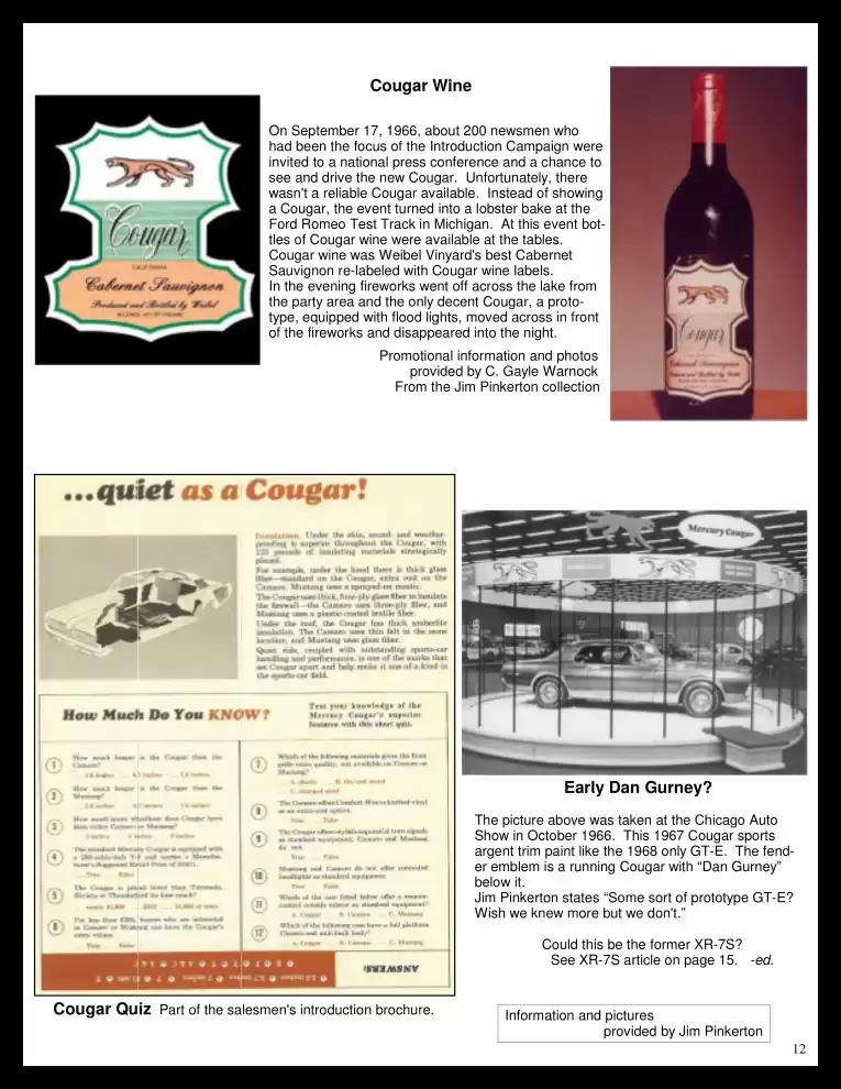 Classic Cougar Community: 1967 Cougar Introduction Program Page 13