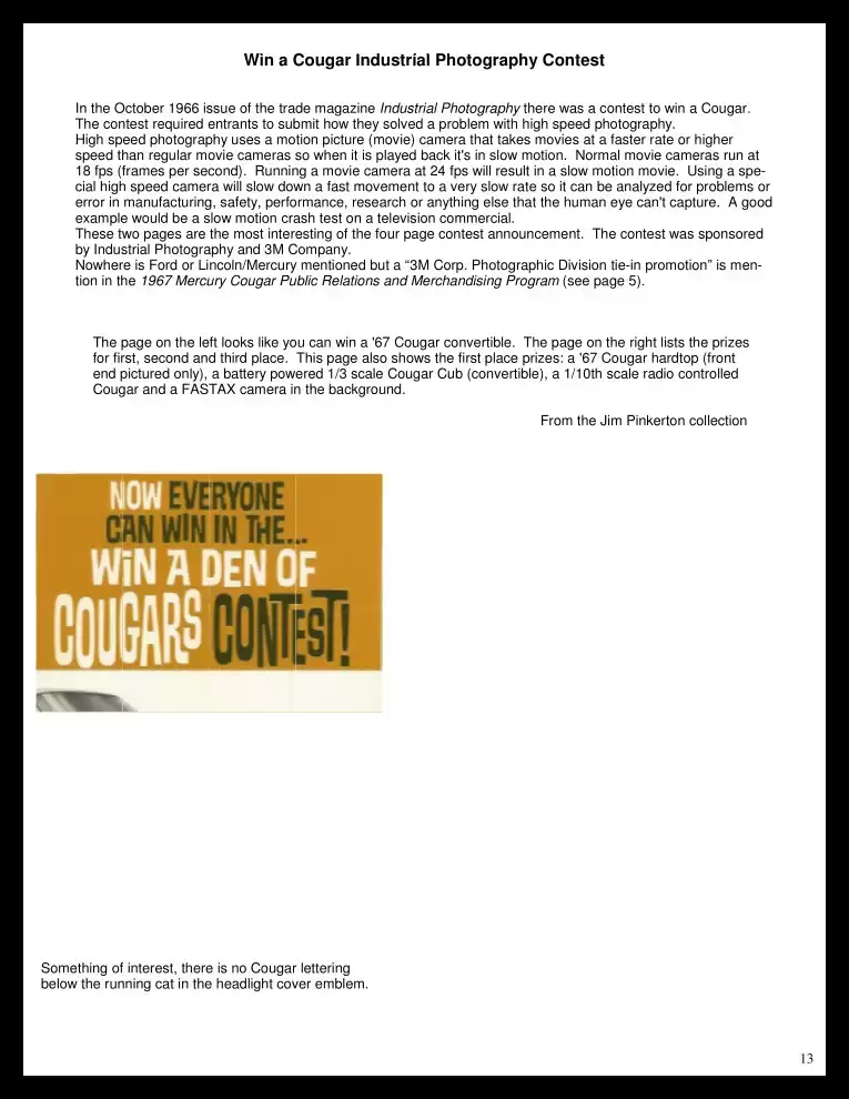 Classic Cougar Community: 1967 Cougar Introduction Program Page 14