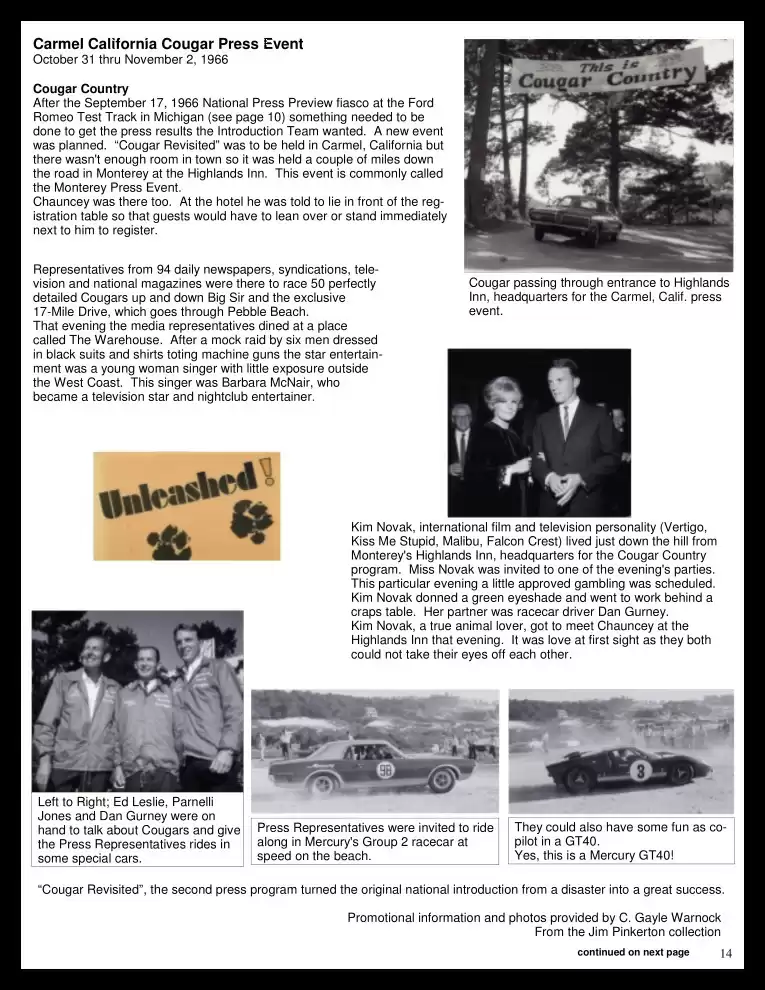 Classic Cougar Community: 1967 Cougar Introduction Program Page 15