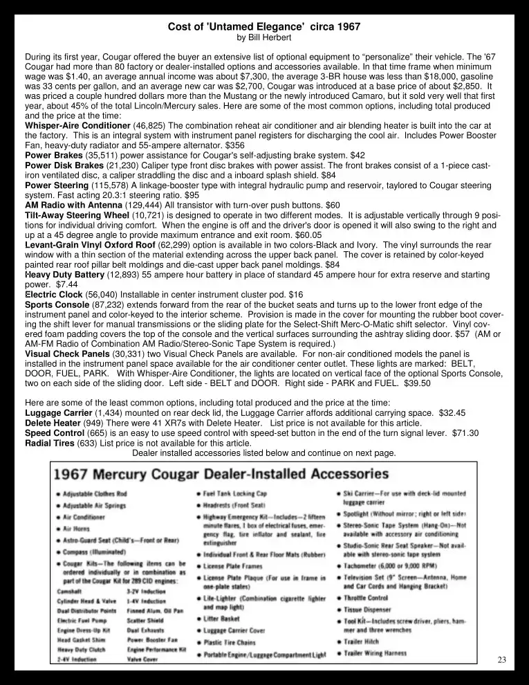 Classic Cougar Community: 1967 Cougar Introduction Program Page 24