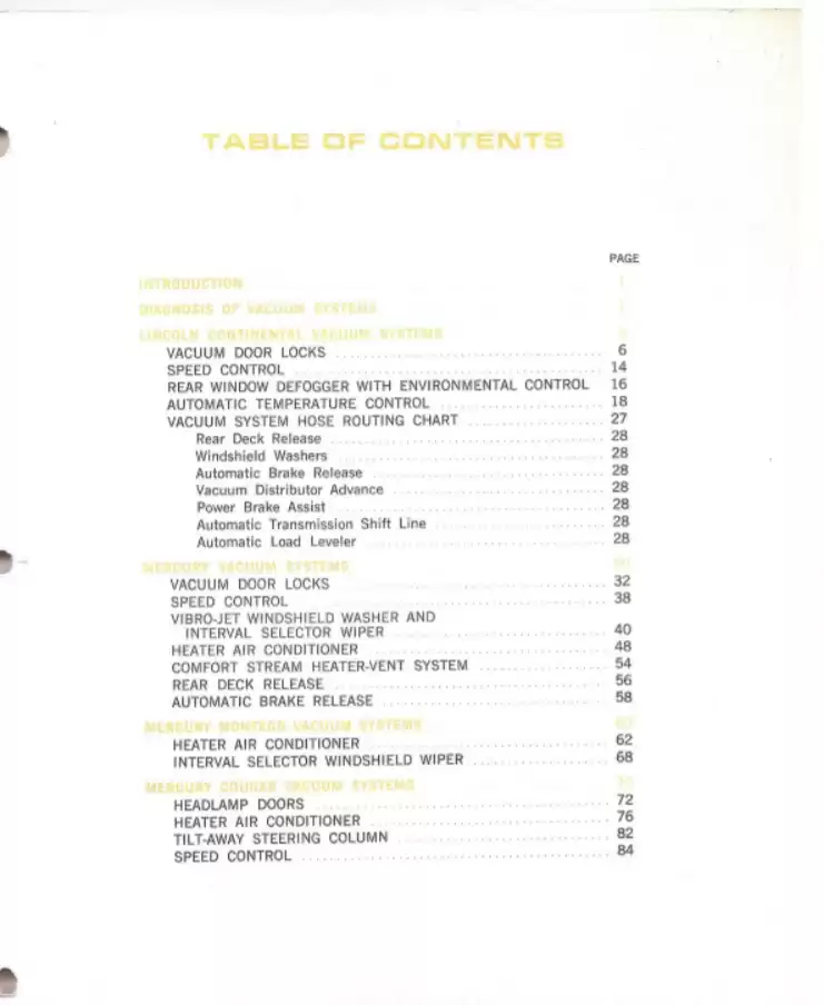 Classic Cougar Community: 1968 Vacuum System Diagnostic Guide Page 2