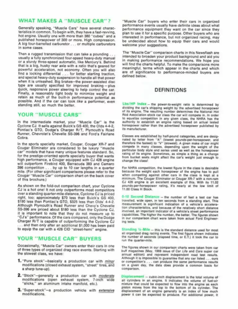 Classic Cougar Community: 1969 Mercury Sales Newsletter Page 2